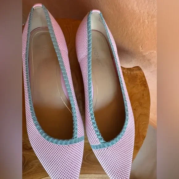 Vionic Dahlia Knit Ballet Flats Pink Teal | Comfort Shoes | Size 8.5 - Picture 2 of 7